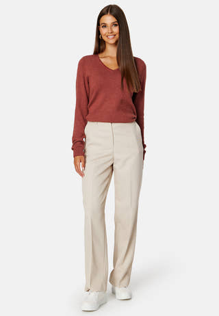 Ril L/S V-neck Knit Top