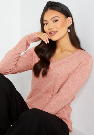 Ril L/S V-neck Knit Top