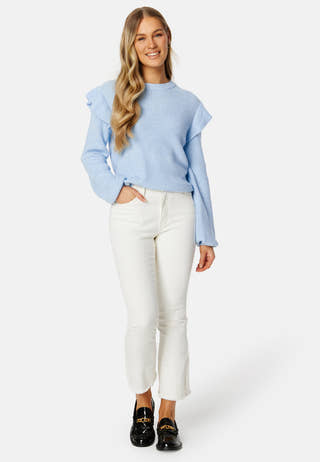 Ril O-Neck Flounce Knit Top