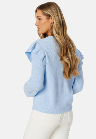 Ril O-Neck Flounce Knit Top