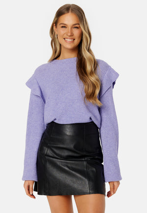 Ril O-Neck Flounce Knit Top