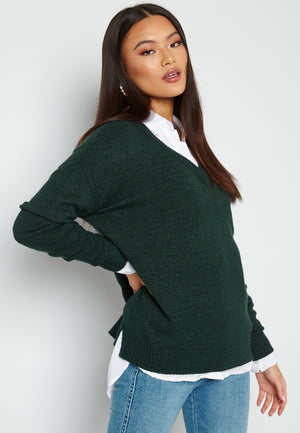 Ril Oversize V-Neck Knit Top