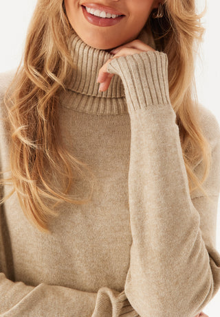 Rill Roll Neck L/S Midi Dress