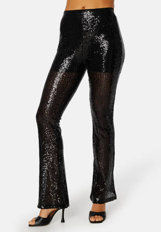 Sequins Flared HW Pants