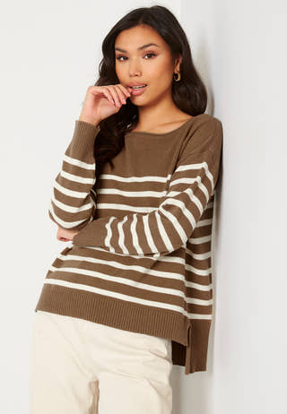 Suza Boatneck L/S Stripe Knit Top