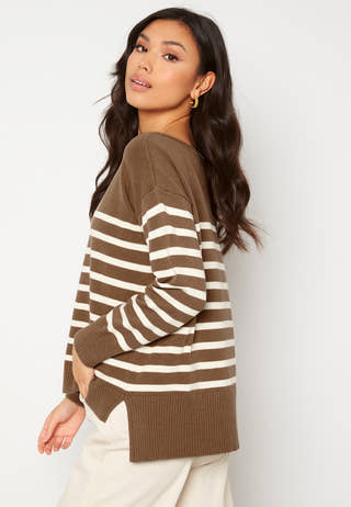 Suza Boatneck L/S Stripe Knit Top