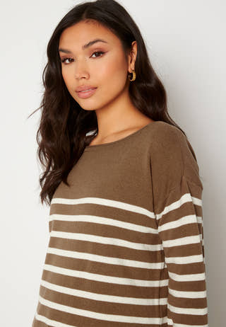 Suza Boatneck L/S Stripe Knit Top