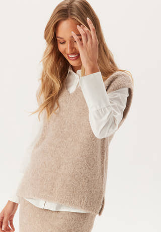 Viabby V-neck S/L KNIT VEST KN