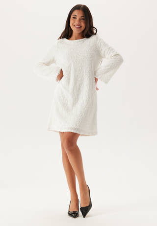 Viaria L/S O-NECK OPEN BACK DRESS