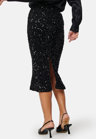Vibarina HW Midi Sequins Skirt