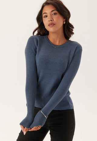 Vicomfy O-neck L/S KNIT TOP