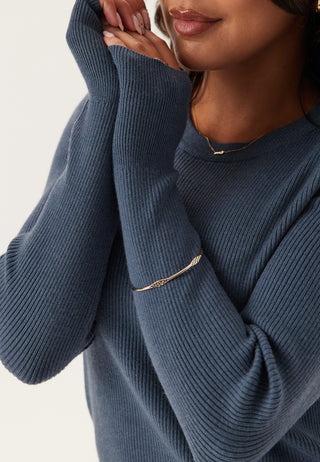 Vicomfy O-neck L/S KNIT TOP