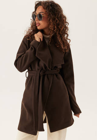 Vicooley Collar Belt Coat