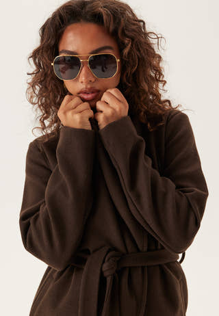 Vicooley Collar Belt Coat