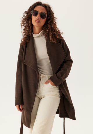 Vicooley Collar Belt Coat