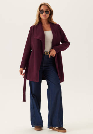 Vicooley Collar Belt Coat