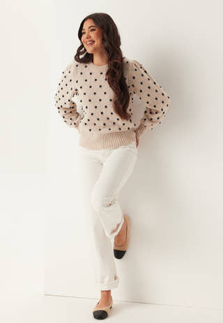 Vidottie L/S O-NECK KNIT TOP O