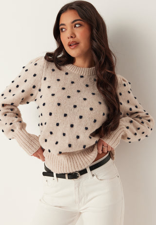 Vidottie L/S O-NECK KNIT TOP O