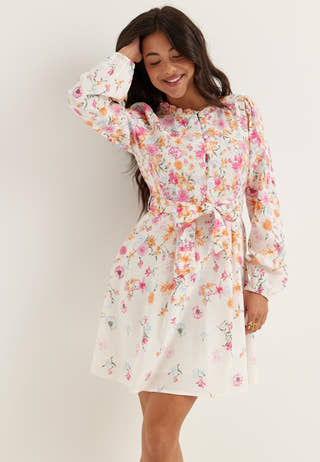 Vielma O-neck L/S SHORT DRESS