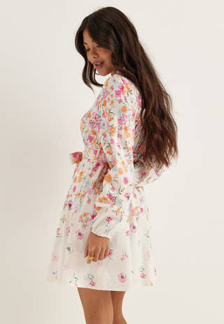 Vielma O-neck L/S SHORT DRESS