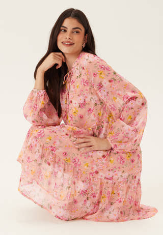 Vifalia L/S TIE V-NECK DRESS