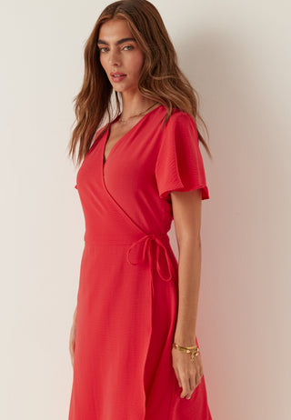 Vilovie S/S Wrap Midi Dress