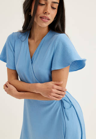 Vilovie S/S Wrap Midi Dress