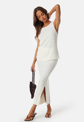 Vimargot open O-Neck S/L knit top