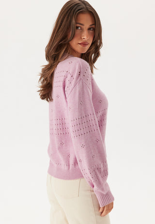 Viril L/S O-Neck Pointelle Knit