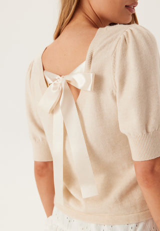 Viril S/S BOW DETAIL KNIT TOP