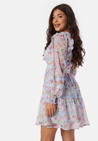 Viroman New V-neck L/S Short Dress