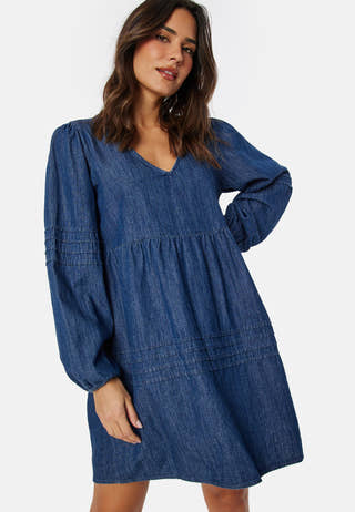 Virowie L/S V-Neck Denim Dress