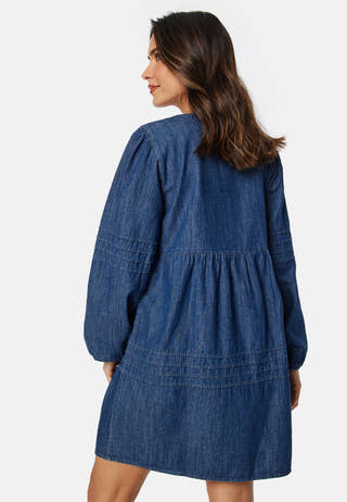Virowie L/S V-Neck Denim Dress