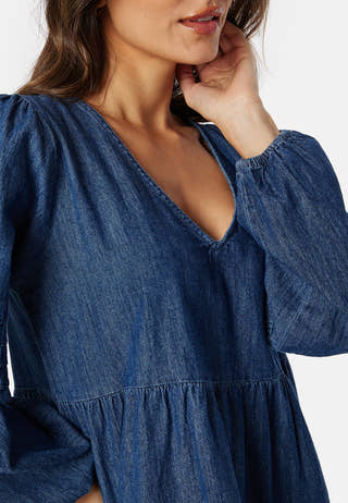 Virowie L/S V-Neck Denim Dress