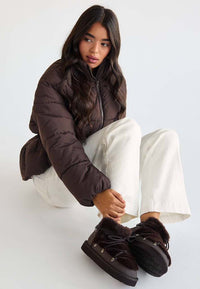 Lacing Faux Fur Boot