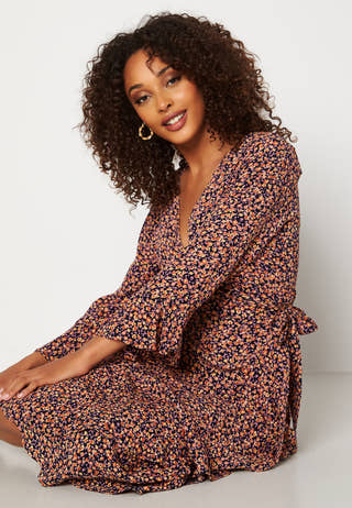 Blima 3/4 Midi Wrap Dress