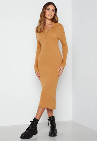 Cilla LS Knit Midi Dress