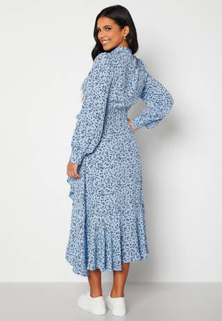 Clora LS Midi Wrap Dress