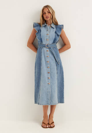 Yascawi Sl Denim Long Dress