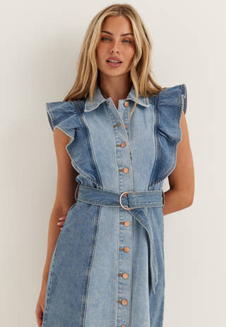 Yascawi Sl Denim Long Dress