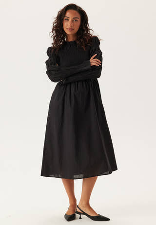 Yaschemma Ls Smock Midi Dress