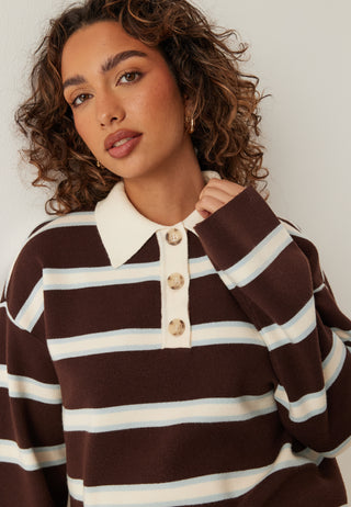 Yasisabell Ls Polo Knit Pullover