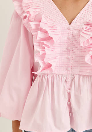 Yasruna 3/4 RUFFLE TOP